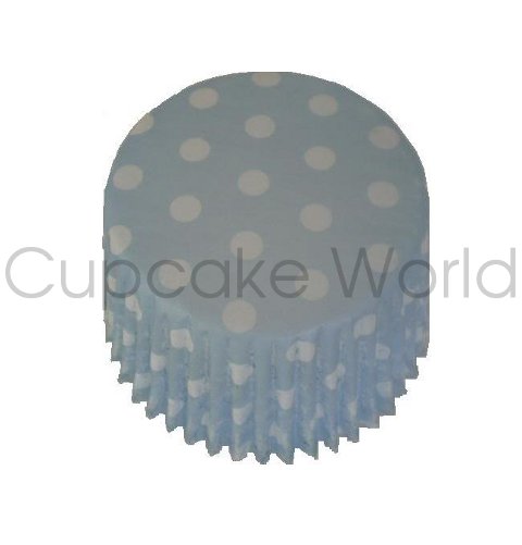 BLUE POLKA DOTS PAPER MUFFIN CUPCAKE CASES PETIT 50PCS